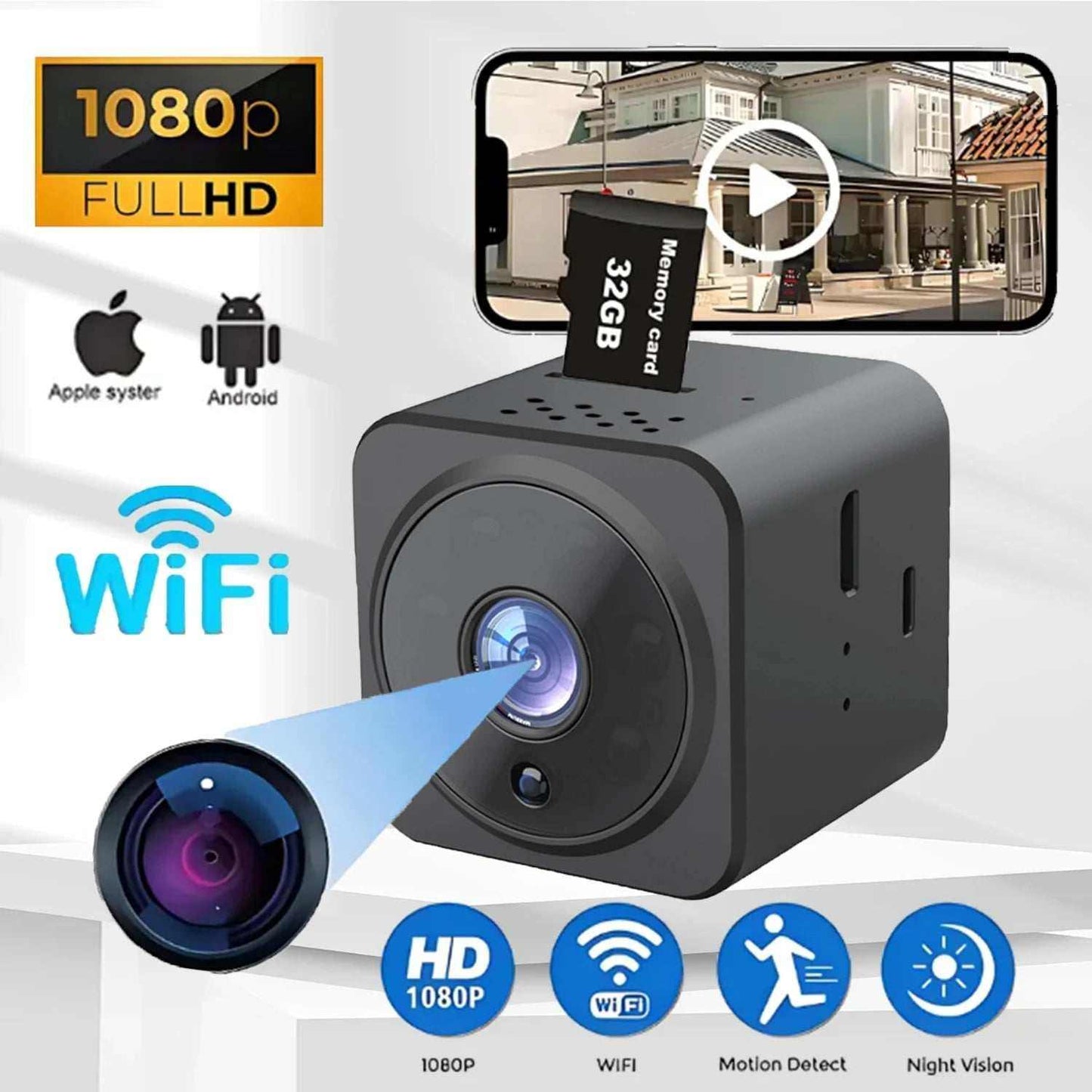 Portable wireless WiFi home IP camera