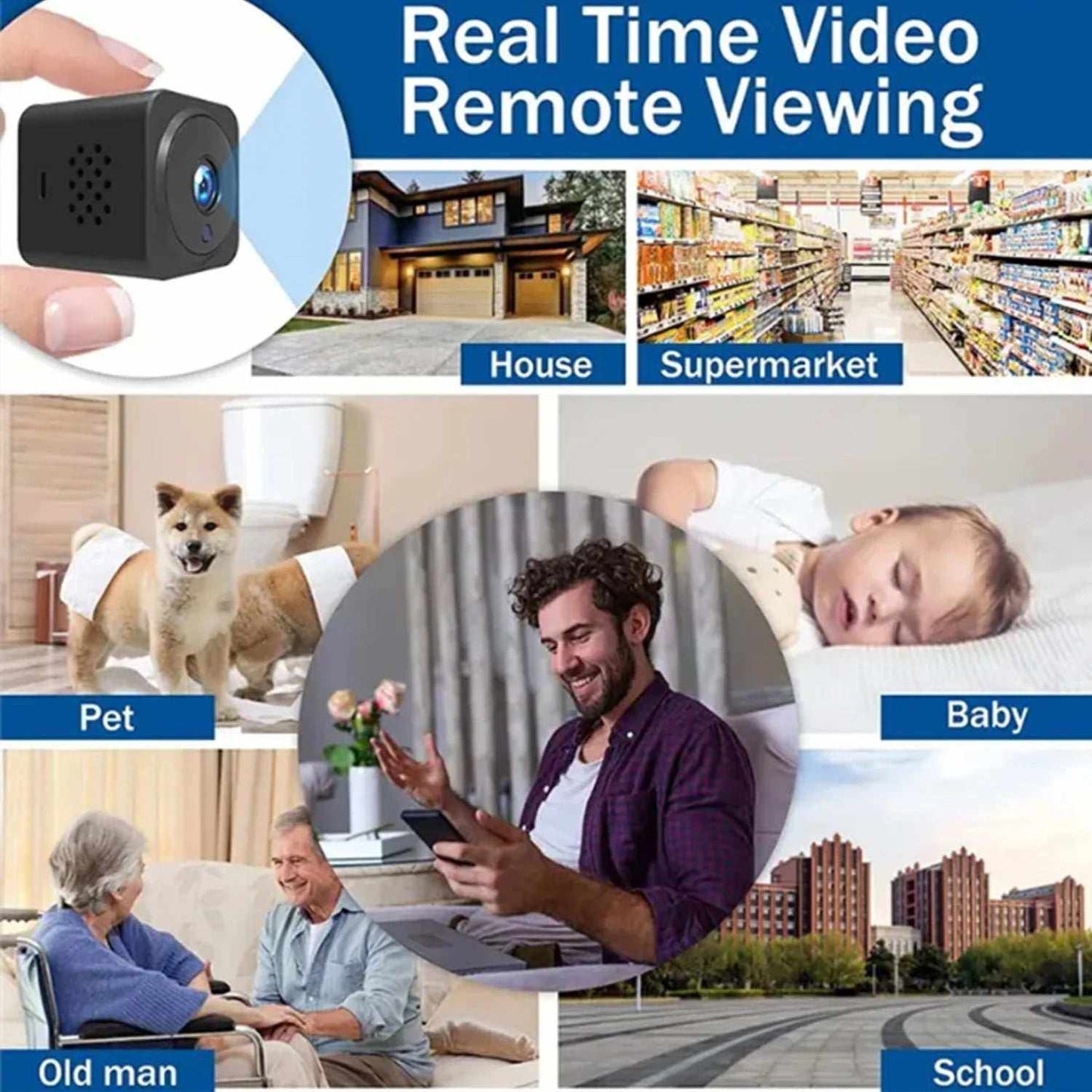 Compact wireless WiFi camera with built-in battery