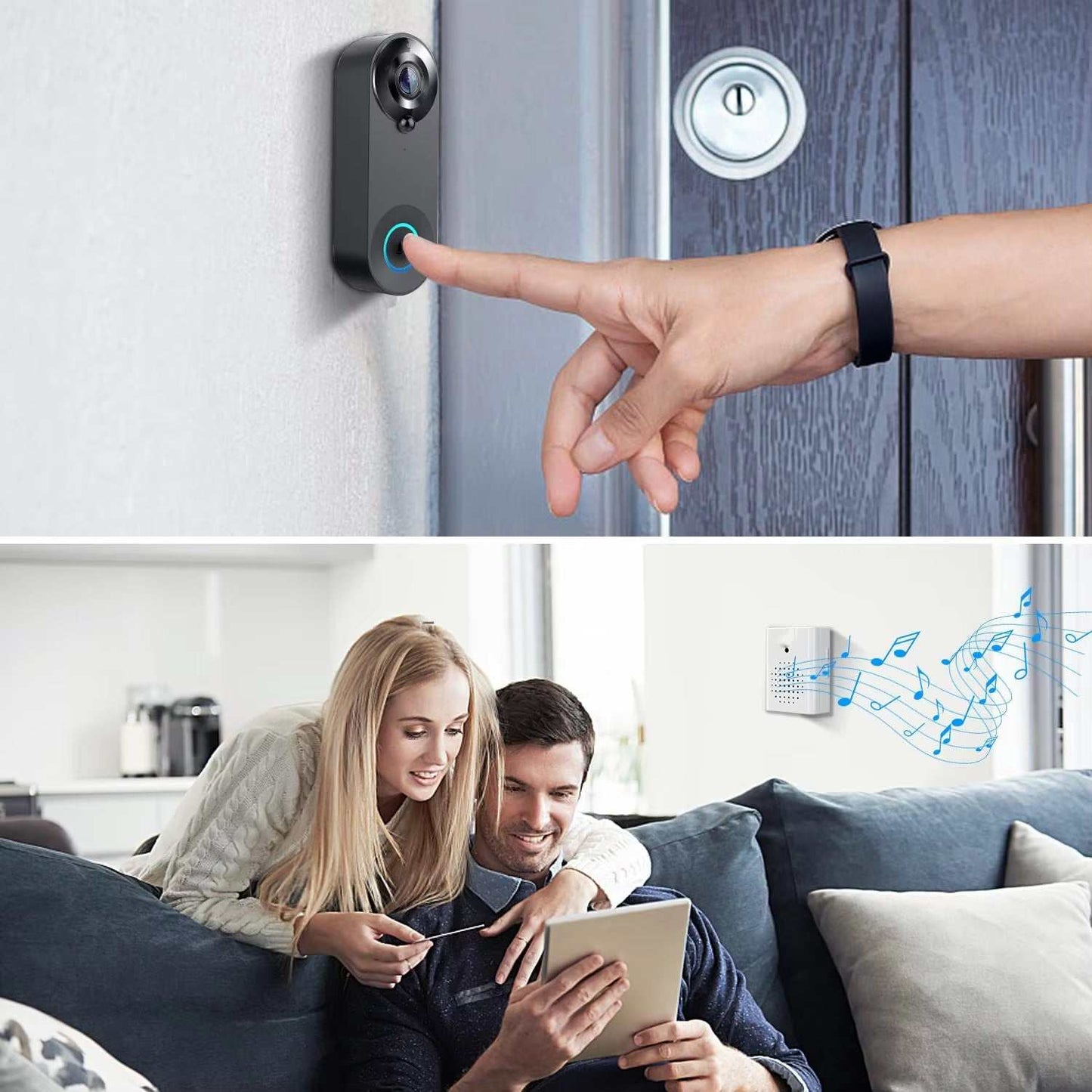 Wireless WiFi Smart Video Doorbell with two-way audio