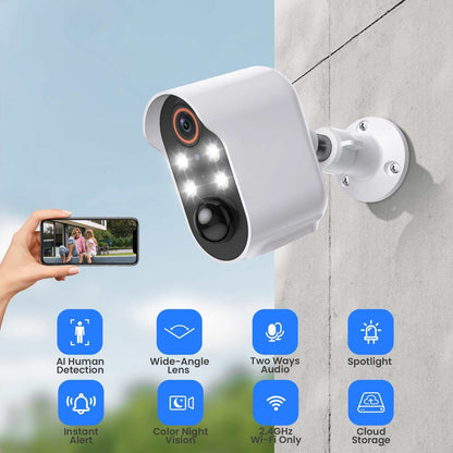 Solar Powered Security Camera with motion detection alarm