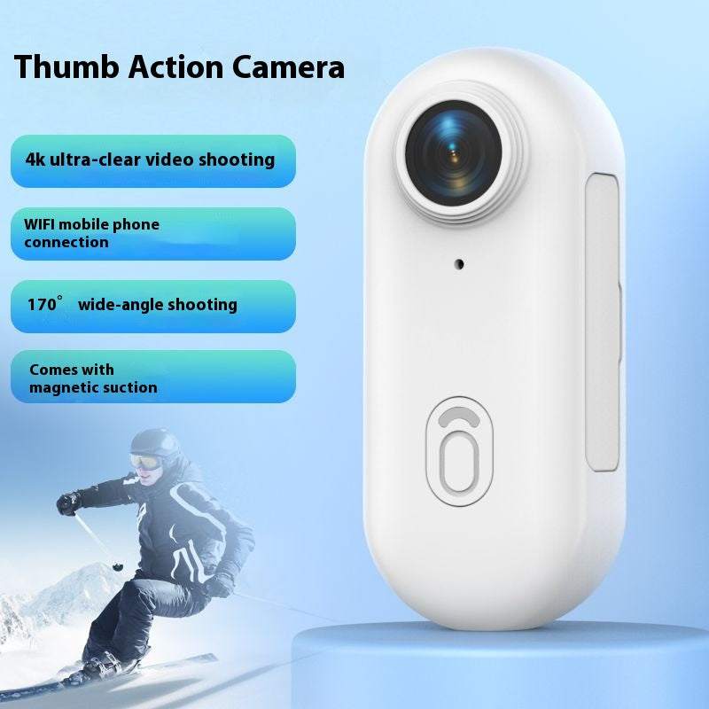 Outdoor Sports Mini Action Camera with accessories laid out