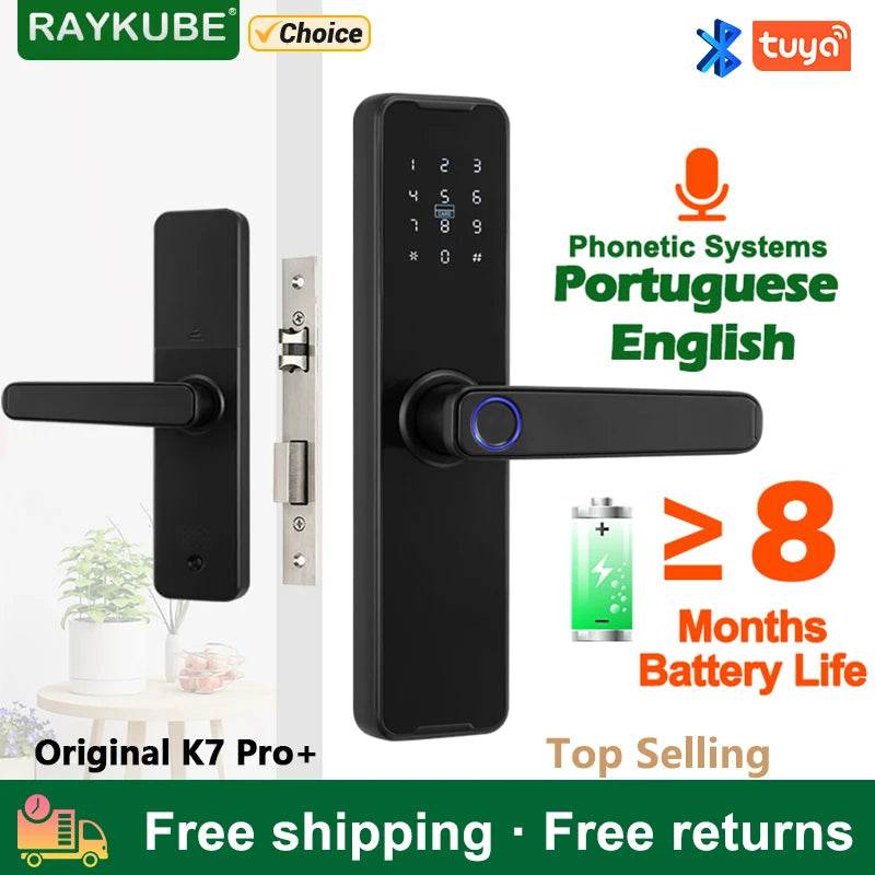 Keyless entry biometric fingerprint lock on home door