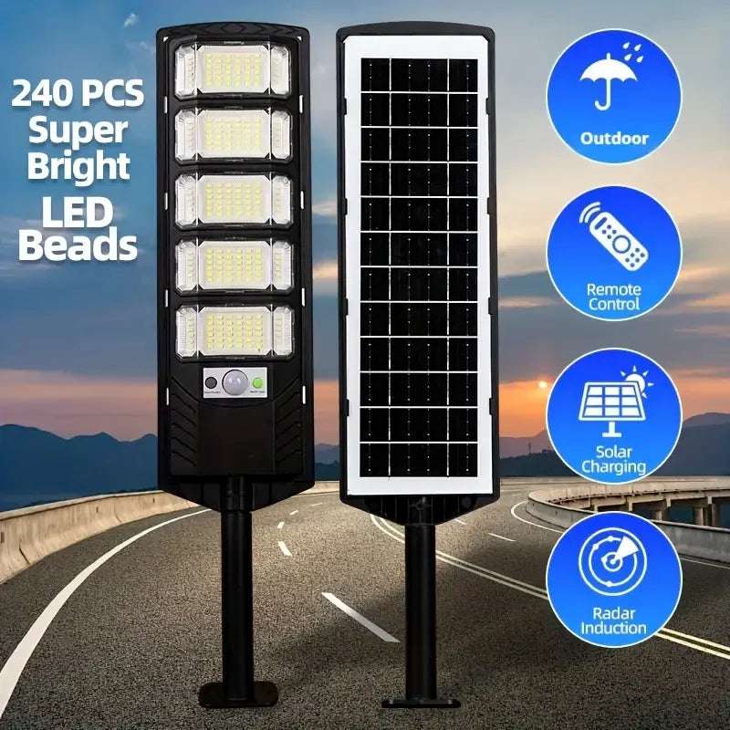 Solar motion sensor LED floodlight for driveway security