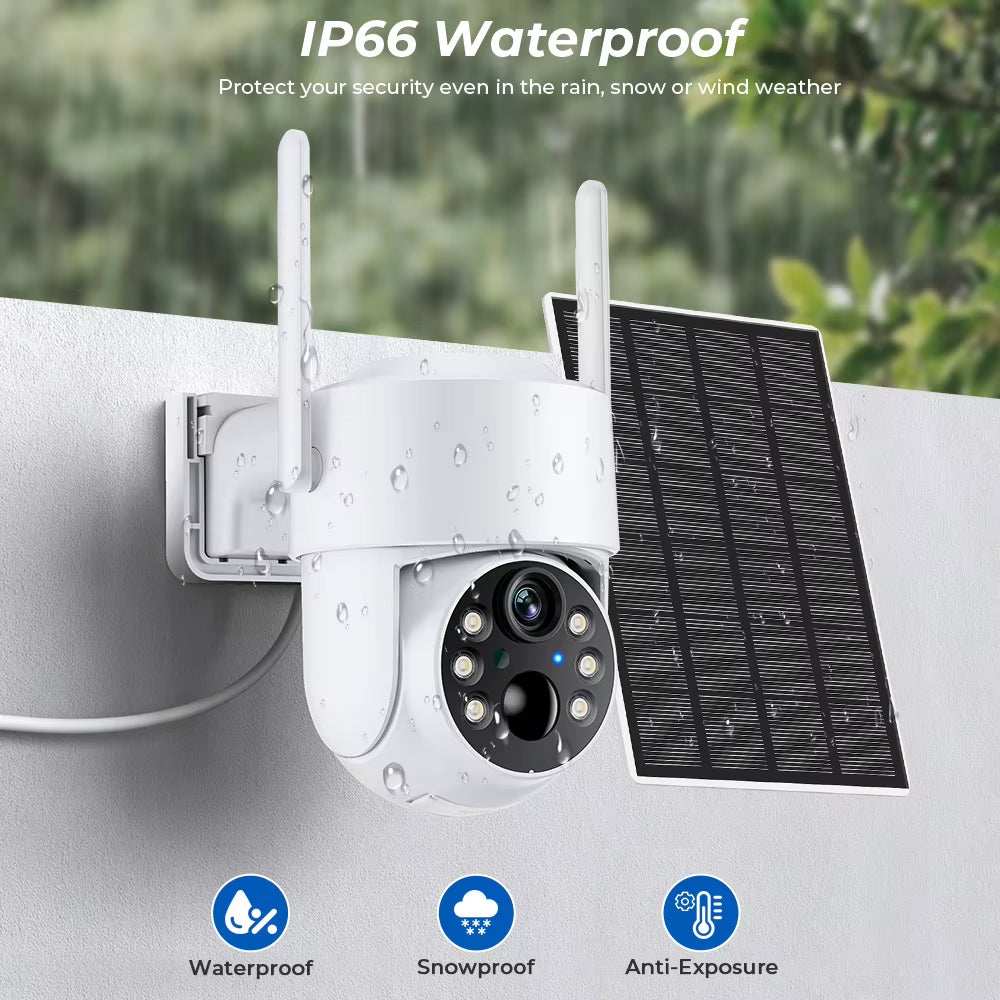 IP66 waterproof 4MP WiFi Solar Camera outdoors