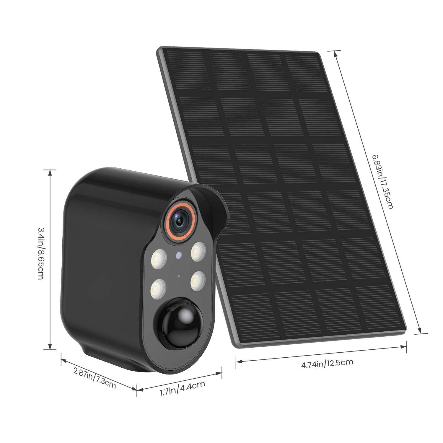 Solar Powered Security Camera with motion detection alarm