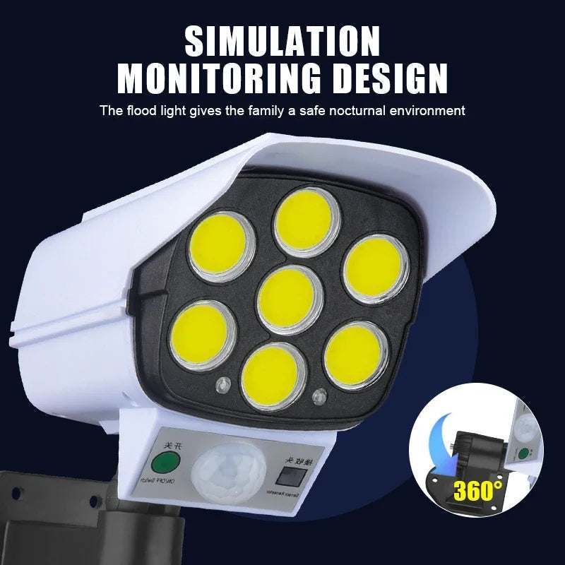Solar-powered Simulation Monitoring Wall Lamp with motion detection
