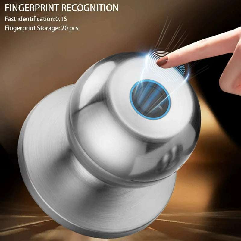 Aluminum alloy Smart Fingerprint Door Lock on wooden door