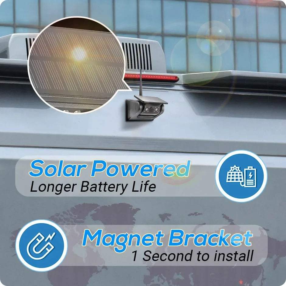 IP68 waterproof Wireless Solar Reversing Camera outdoors