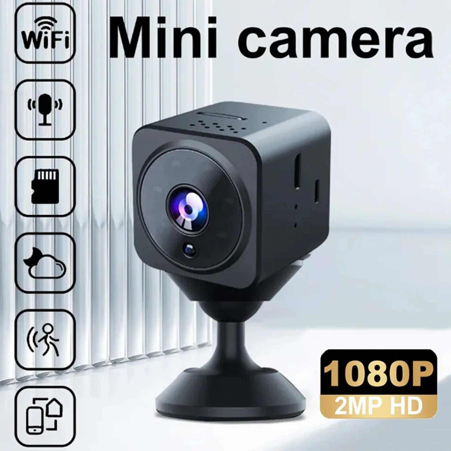 Mini security camera with night vision and long battery life