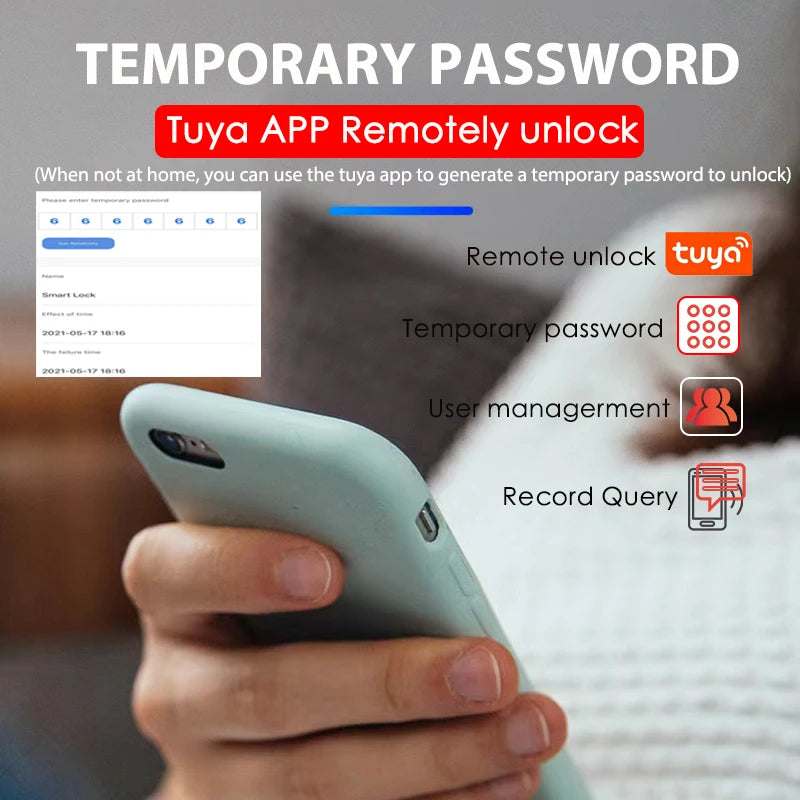 Keyless fingerprint door lock with virtual password feature