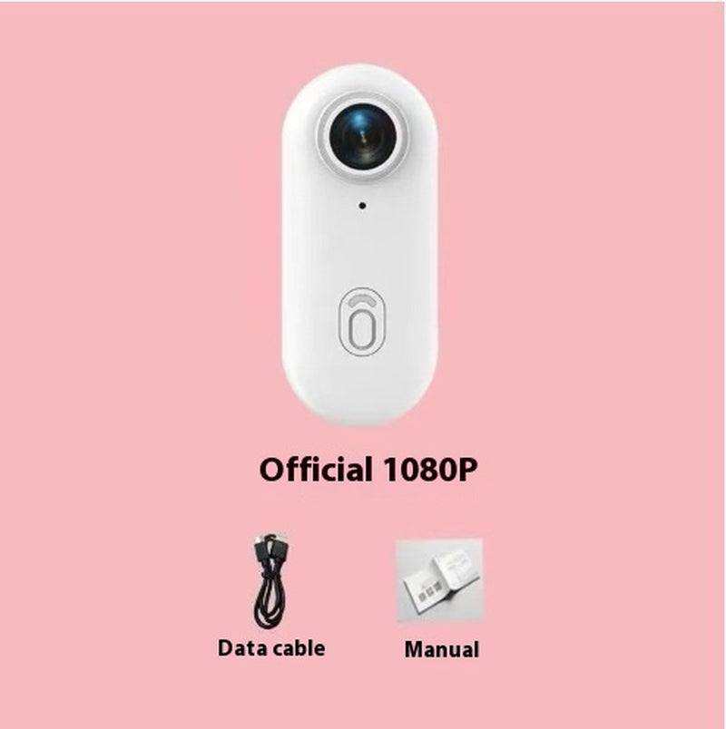 Outdoor Sports Mini Action Camera with accessories laid out