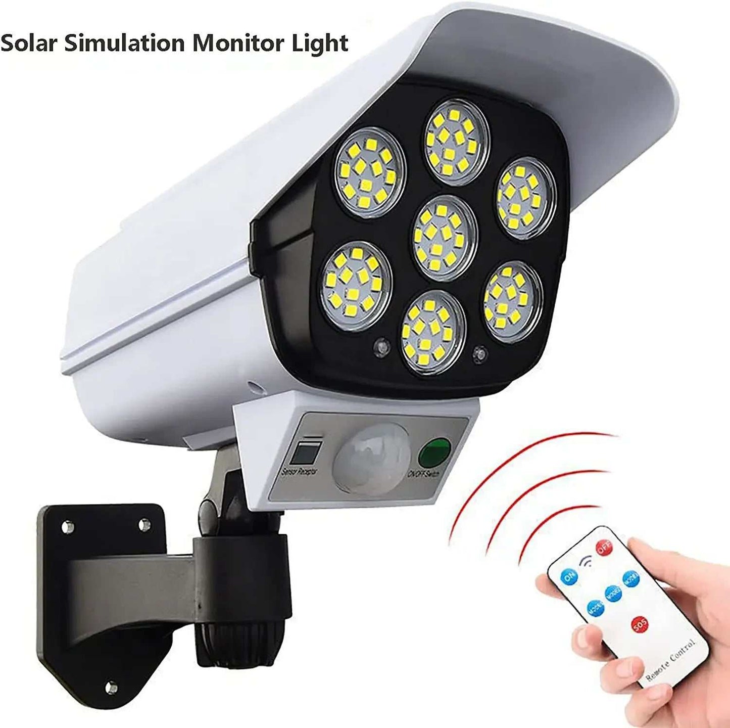 Outdoor Solar Simulation Monitoring Wall Lamp with red light warning
