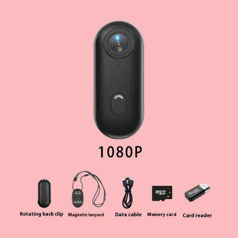 Outdoor Sports Mini Action Camera with accessories laid out