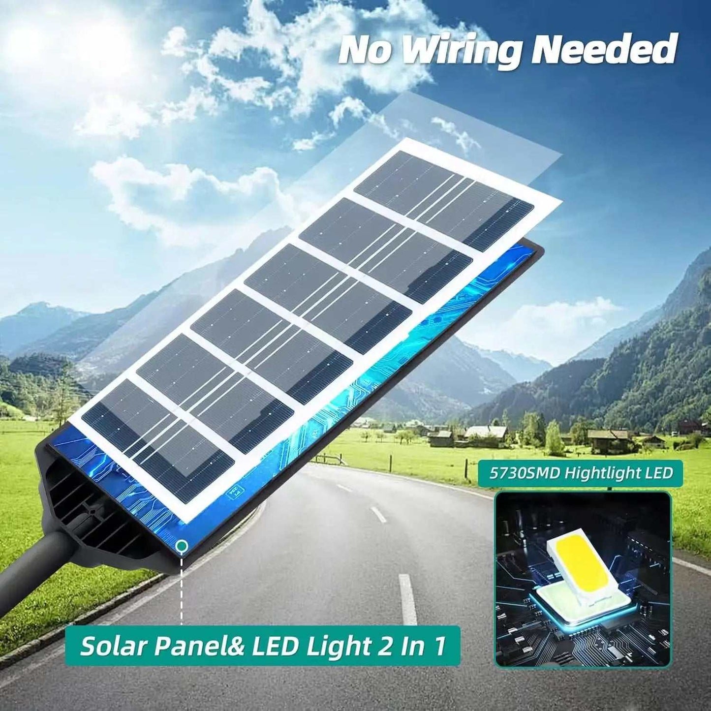 High brightness solar-powered security floodlight