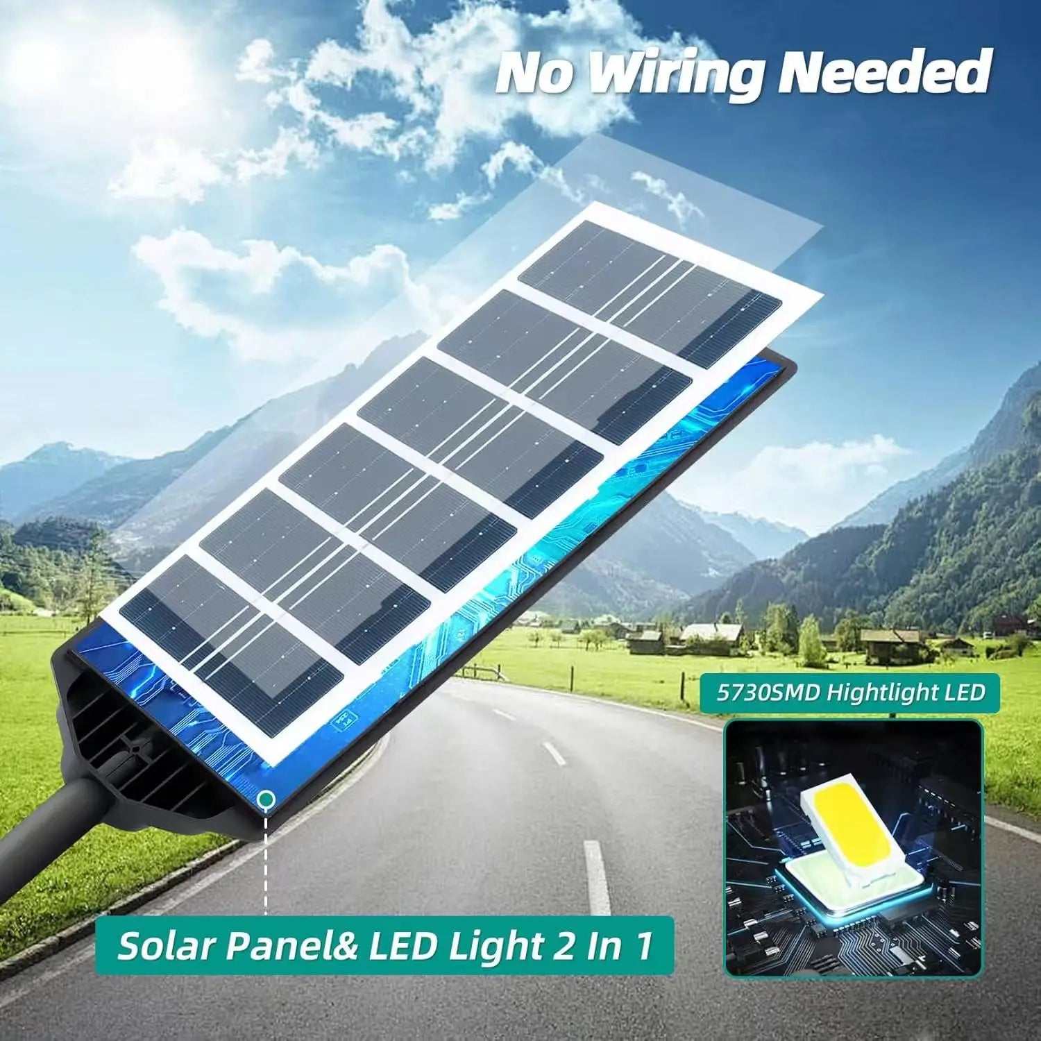 High brightness solar-powered security floodlight