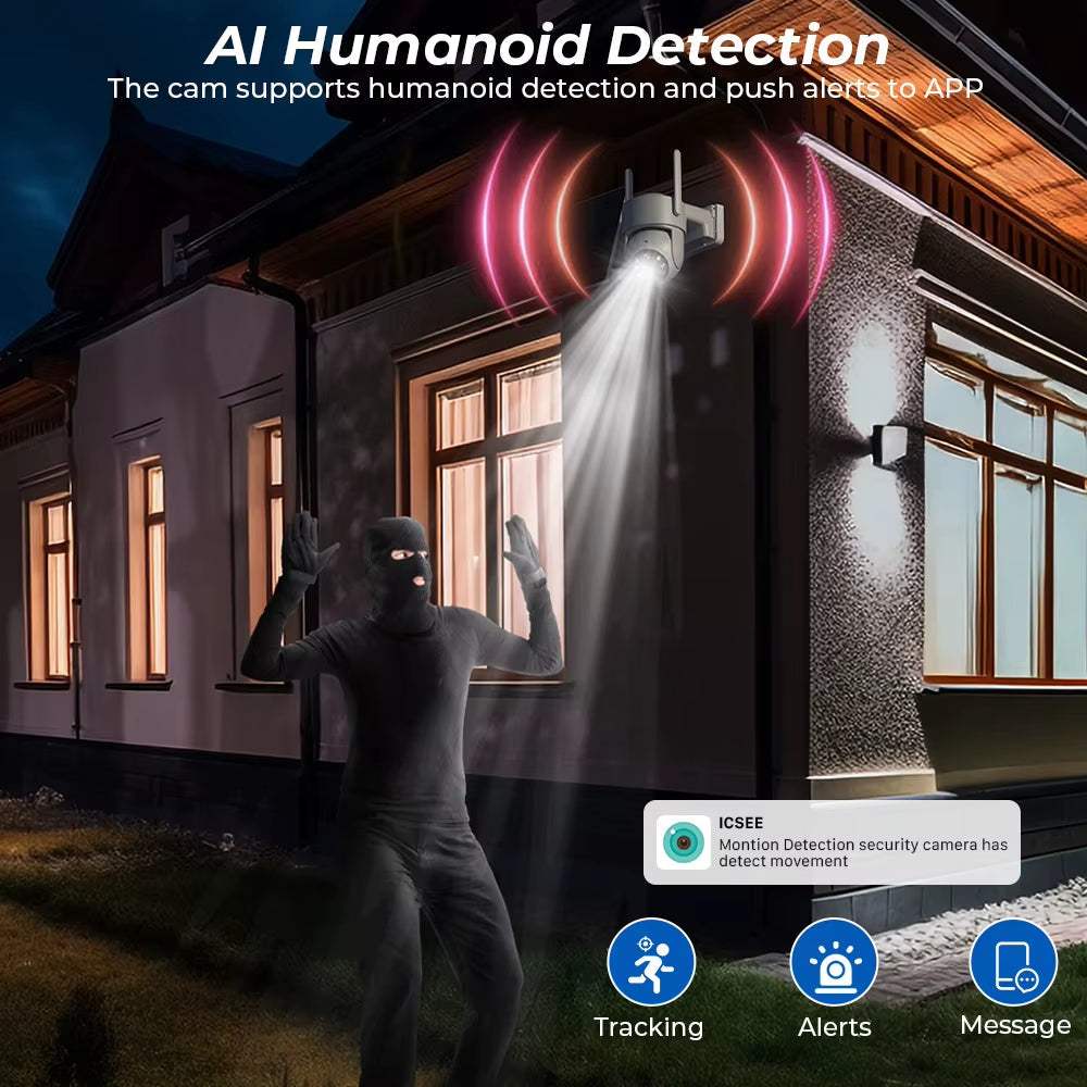 Solar-powered WiFi security camera with two-way audio