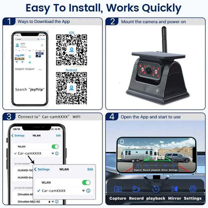 IP68 waterproof Wireless Solar Reversing Camera outdoors