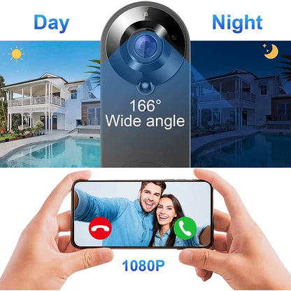 Weatherproof WiFi Smart Video Doorbell installed outdoors